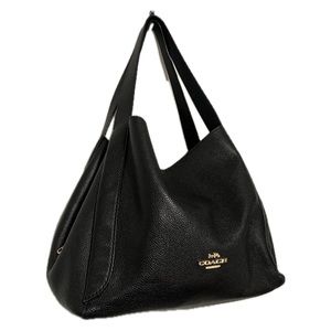 Coach Hadley Hobo Bag Black Pebbled Leather Tote